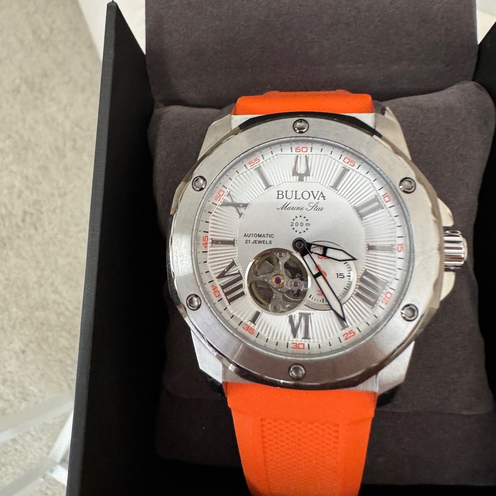 Bulova Marine Star Men's Automatic Watch Silver Dial